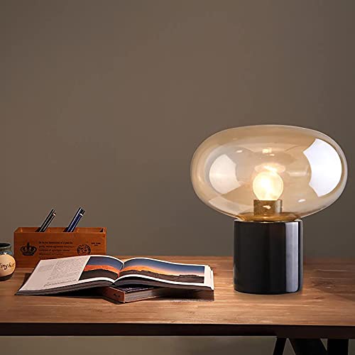 Lamps for Living Room Table Top Simple Marble Glass Nightstand Lamps Art Deco Bedside Modern Table Lamp Amber