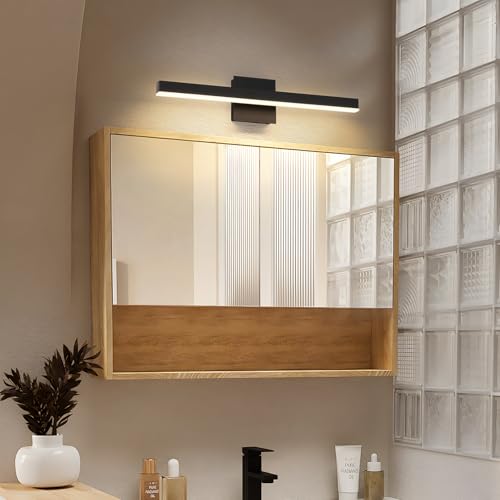 Vanity Light for Bathroom Lighting Fixtures Over Mirror 23.62 Inch Dimmable 5CCT Modern Vanity Lights Black Bathroom Light Bar Bath Wall Sconce ETL Certificated