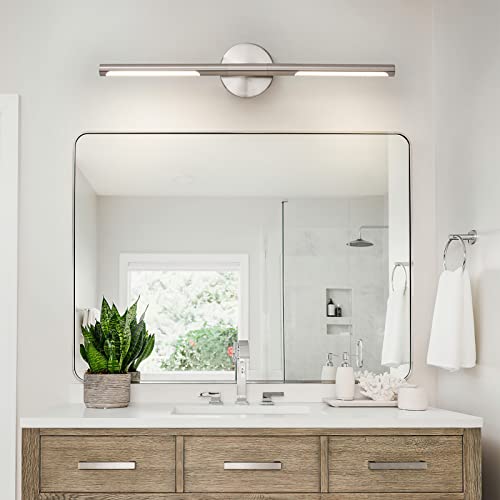 Brushed Nickel Bathroom Light Fixtures Over Mirror 24 Inch