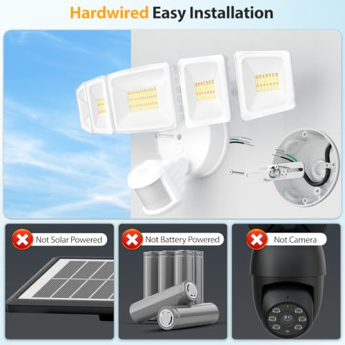 120W Smart LED Security Lights Motion Sensor Outdoor 5 Heads