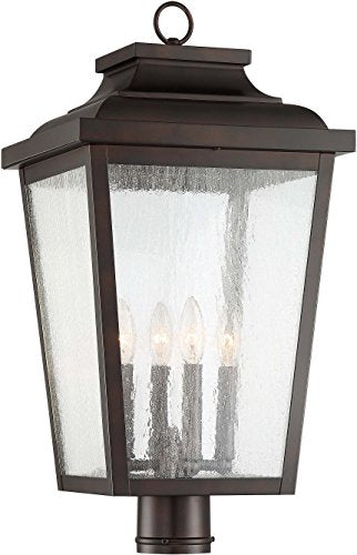 Irvington Manor XL Post Mount in Chelesa Bronze Finish with Clear Seeded Glass