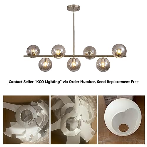 Lighting MCM Brushed Nickel Linear Sputnik Chandeliers for Dining Room