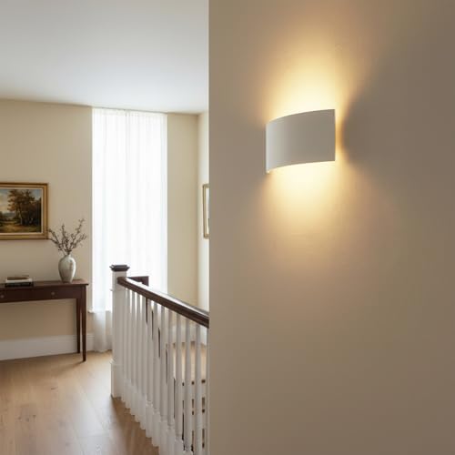 13.8" Paintable Plaster Wall Sconce Light