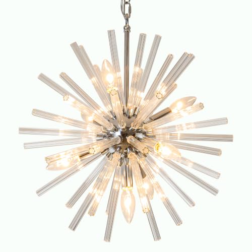 18" Chrome Sputnik Crystal Chandelier for Dining Room Bedroom Bath