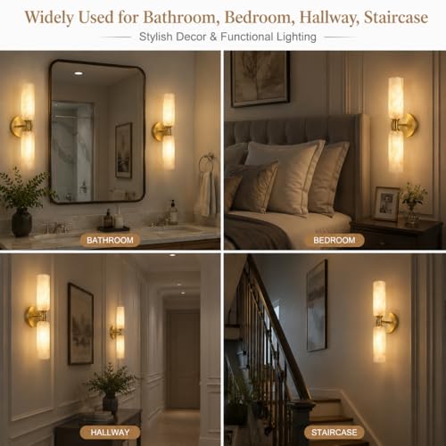Alabaster Wall Sconces Set of 2