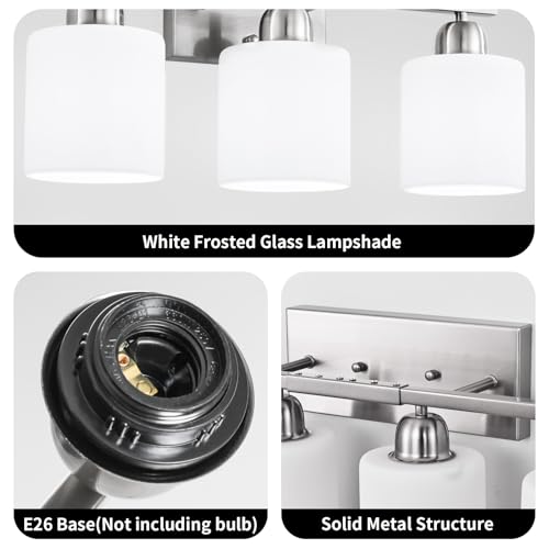 Brushed Nickel Bathrooms Lights for Huge Mirror