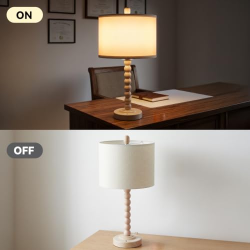 Farmhouse Table Lamp Cordless Touch Dimmable Bedside Lamps