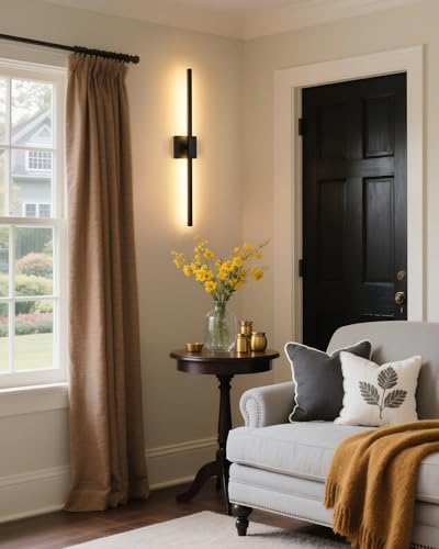 Black Battery Operated Wall Sconce with Remote Control 8000mAh (2 Count)