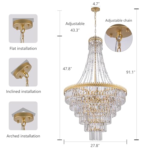 French Empire Crystal Chandelier Gold Foyer Chandeliers
