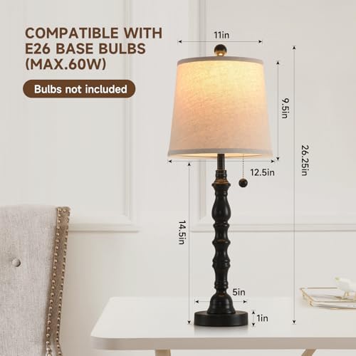Lamps Set of 2 Modern Farmhouse Table Lamp Bedside Reading Lamps Living Room End Tables Set Lamps for Night Stands Bedroom Night Lamp (2 Count)