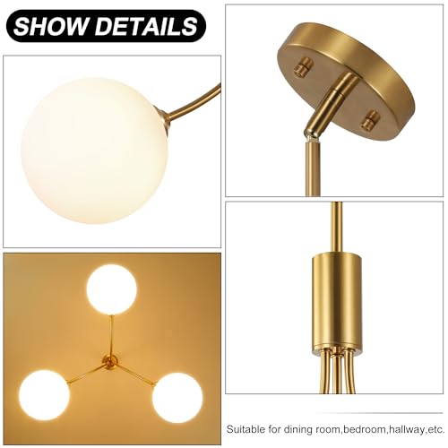 3 Light Modern Farmhouse Gold Chandeliers for Dining Room