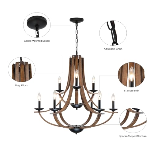 Farmhouse Chandeliers for Dining Room Light Fixture