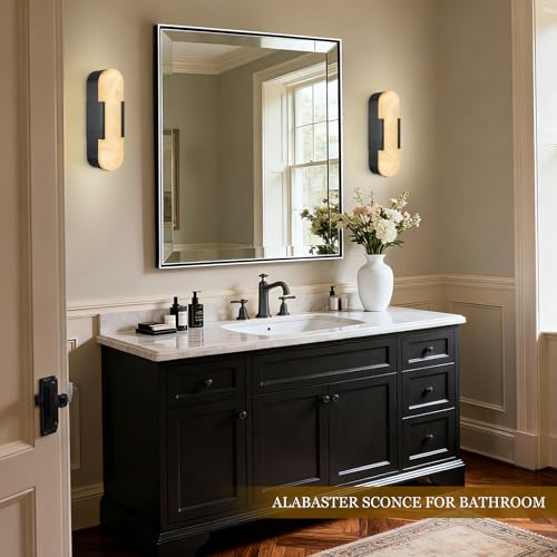 Alabaster Wall Sconces Set of 2