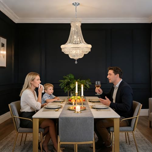 Chrome Crystal Chandeliers for Dining Room