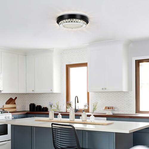 Flush Mount Ceiling Light Small Crystal LED Hallway Ceiling Lighting 10''