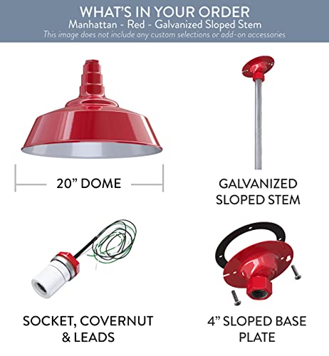 Industrial Pendant Light 20 Inch Extra Large Steel Warehouse Dome