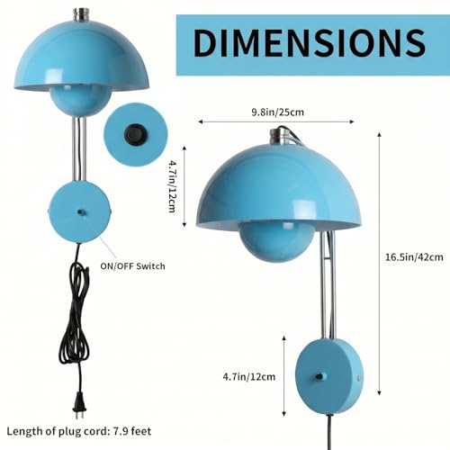 Mid Century Modern Bud Plug in Wall Sconces for Bedroom