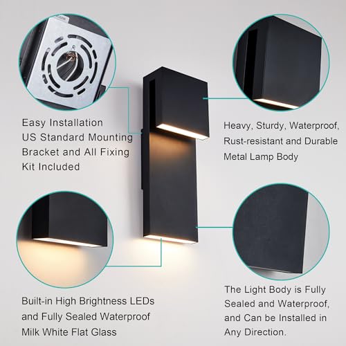 Modern Porch Lights with 2 Pack (2 Count)