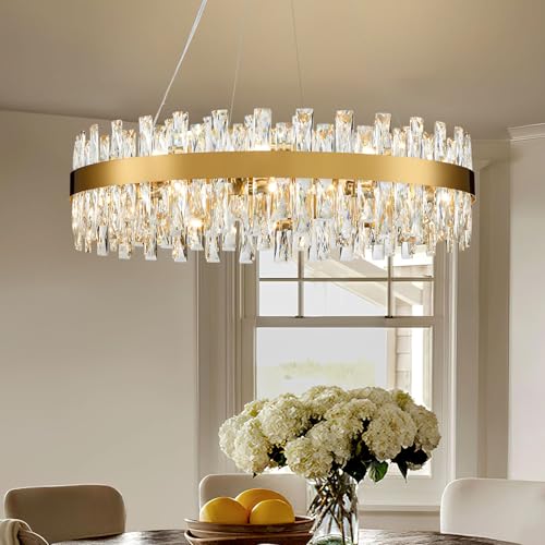 Modern Brass Gold Crystal Chandelier Lights