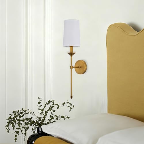 Wall Sconce Set of 2 Hardwired Vintage Antique Brass Sconce Candle Wall Light for Bedroom Living Room Vanity Farmhouse Bathroom Hallway (2 Count)
