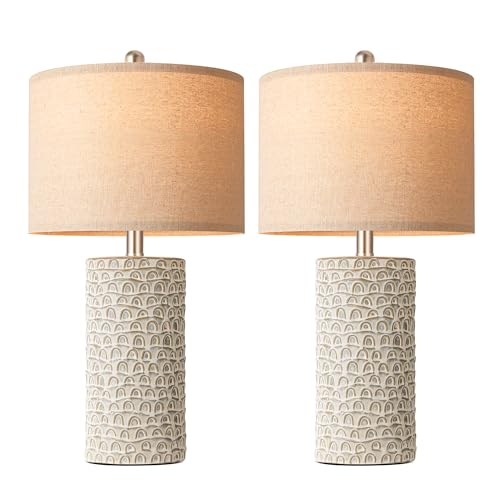 23" Modern Ceramic Table Lamp Set of 2 (2 Count)