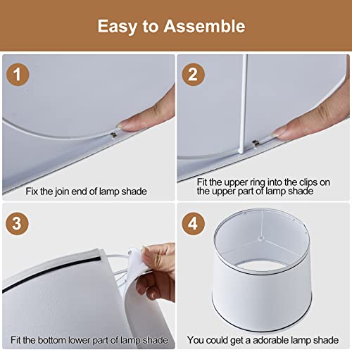 White Bedside Lamp Shades Set of 2 Replacement (2 Count)
