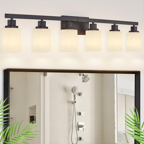 6 Light Black Vanity Lights 36.8in Bathroom Vanity Light for Mirror