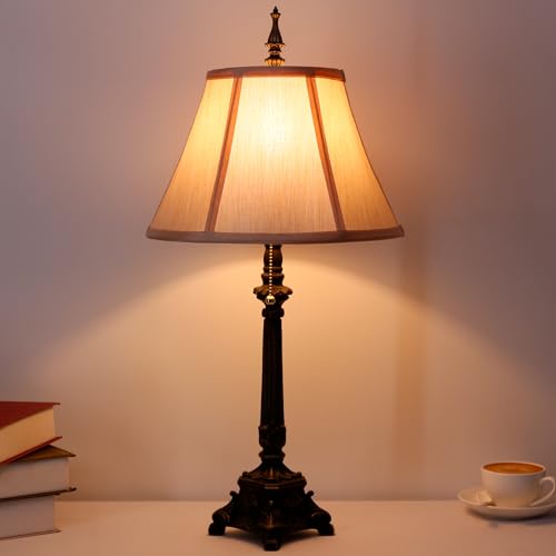 Farmhouse Table Lamp Antique Fabric lamp