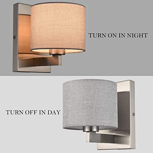 Modern Brushed Nickel Wall Sconces Set of 2 (2 Count)