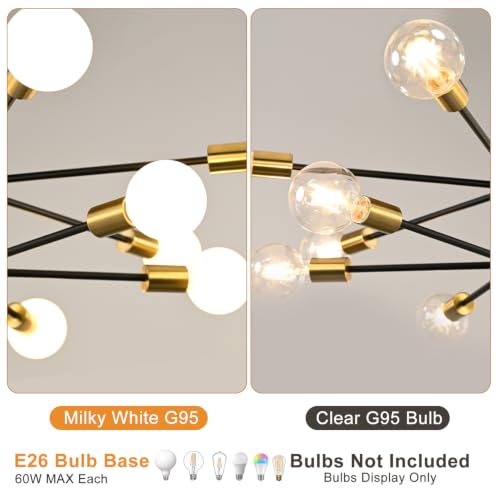 11" 52" Height Adjustable Modern Chandelier Ceiling Light Fixture