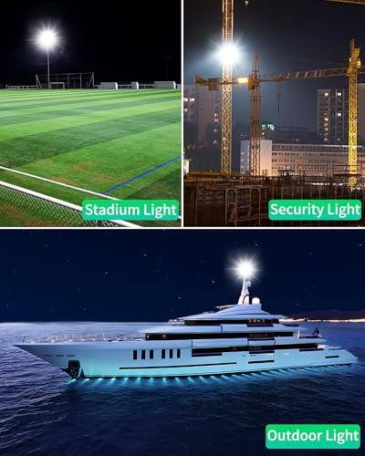 60000LM 500W LED Flood Light Outdoor Plug in (2 Count)