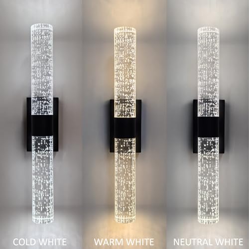 Battery Operated Crystal Wall Lights Rechargeable Set of 2 with Remote