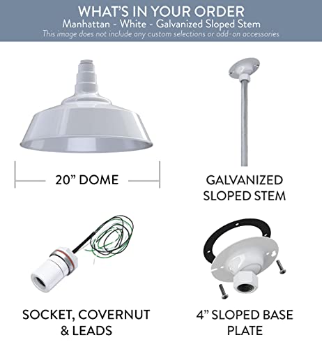 Industrial Pendant Light 20 Inch Extra Large Steel Warehouse Dome