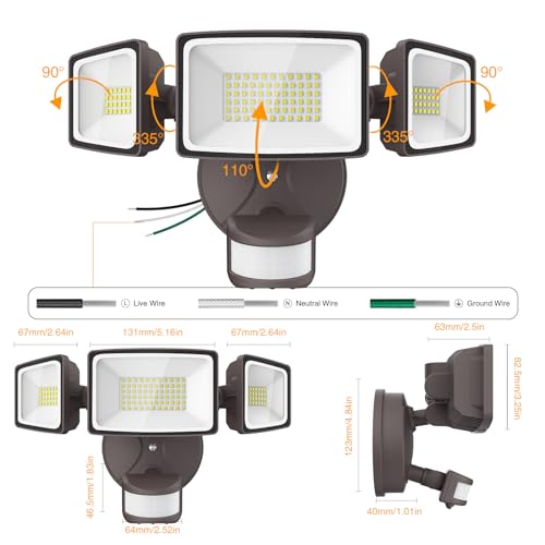 75W LED Flood Light Motion Sensor Outdoor