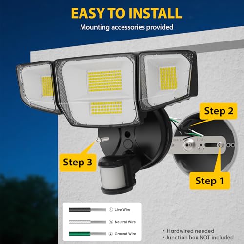 90W 10000LM LED Security Lights Motion Sensor Outdoor Lights