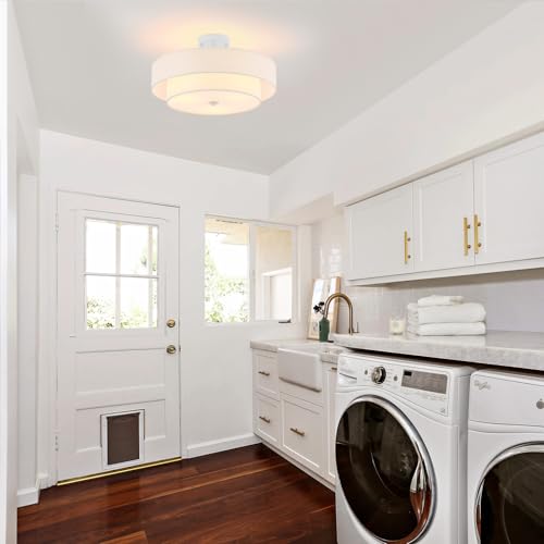 18" White Semi Flush Mount Ceiling Light