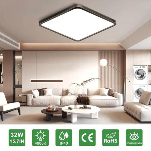 15.7Inch 32W Square LED Ceiling Light Fixtures Flush Mount