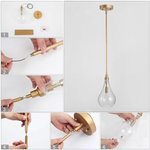 Gold Pendant Light Kitchen Island Modern 1