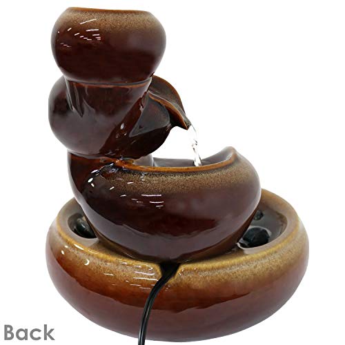 Sunnydaze 10" Tiered Vessels Ceramic Tabletop Fountain