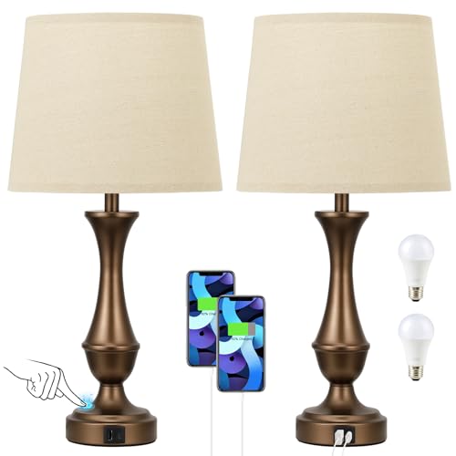 Touch Lamps for Nightstand (2 Count)