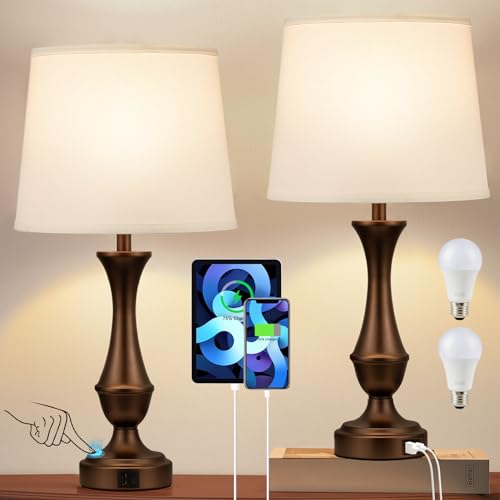 Touch Lamps for Nightstand (2 Count)