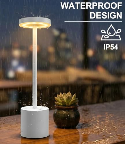 White Rechargeable Cordless Table Lamps Set (2 Count)