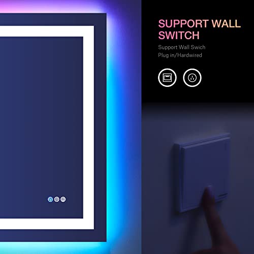 48"X36" RGB LED Bathroom Mirror with Lights