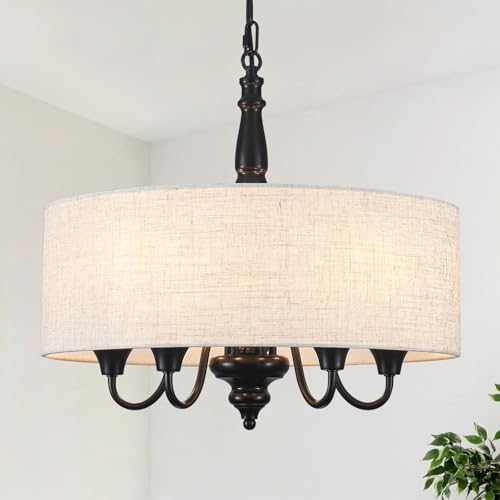 5 Light Drum Chandelier for Dining Room