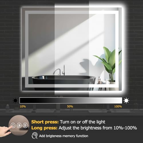 48"X40" LED Bathroom Mirror with Lights