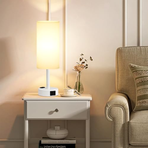 White Bedside Lamp for Bedroom