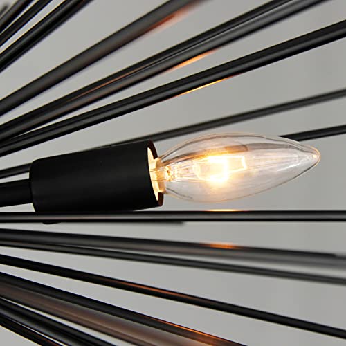 31in 4 Light Black Sputnik Chandelier Mid