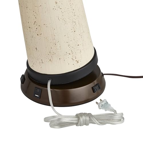 Buckhead 22" High Table Lamp Brown USB Workstation Base Warm Bronze Urn