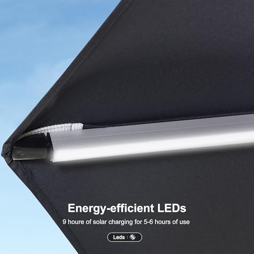 Patio Umbrella 9' X 12' Double Top Solar LEDlight