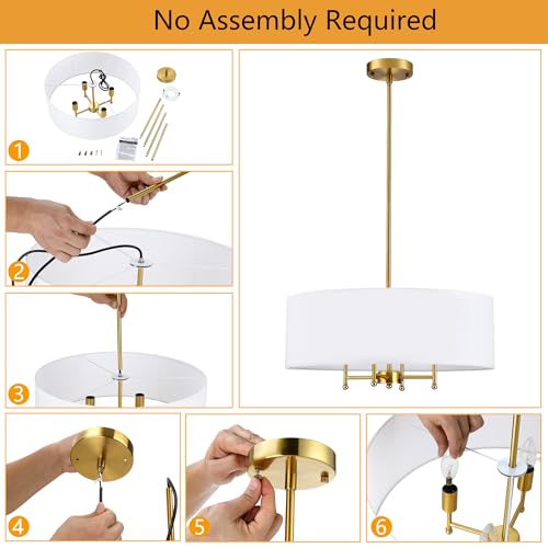 20" Gold Drum Chandelier